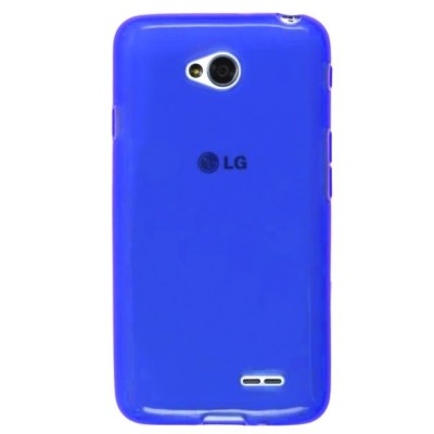 LG L70 (D320) mėlynas kieto silikono (TPU) dėklas - nugarėlė / Priedai.lt