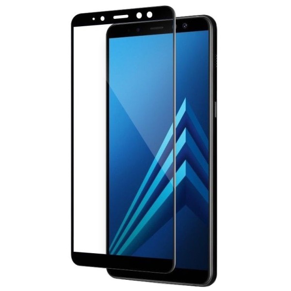 „Calans“ Tempered Glass täielik katvus kaitsev ekraaniklaas 0.2 mm - must (Galaxy A8+ 2018)