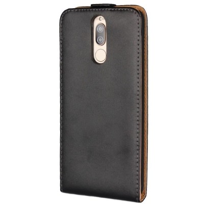 Huawei Mate 10 Lite klasikinis vertikaliai atverčiamas juodas odinis dėklas / Priedai.lt
