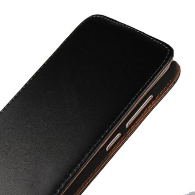 Huawei Mate 10 Lite klasikinis vertikaliai atverčiamas juodas odinis dėklas / Priedai.lt
