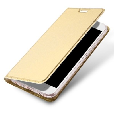 „Dux Ducis“ Skin serijos Xiaomi Mi A1 (Mi 5X) auksinis odinis atverčiamas dėklas / Priedai.lt