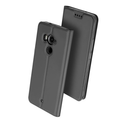 „Dux Ducis“ Skin serijos HTC U11 Plus juodas odinis atverčiamas dėklas / Priedai.lt