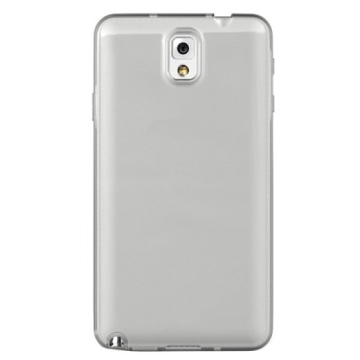 Samsung Galaxy Note 3 (N9005, N9002, N9000) skaidrus (permatomas) silikoninis TPU ploniausias pasaulyje pilkas dėklas / Priedai.
