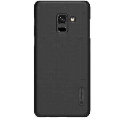 Samsung Galaxy A8+ 2018 (A730F) Nillkin Frosted Shield juodas plastikinis dėklas + apsauginė ekrano plėvelė / Priedai.lt
