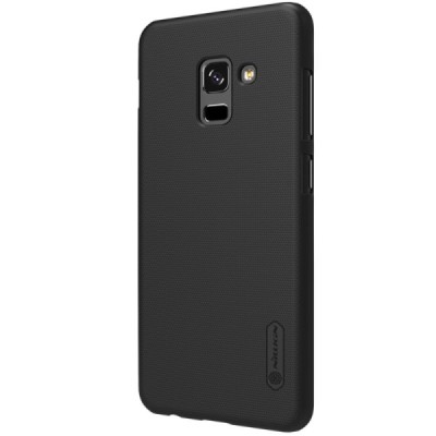 Samsung Galaxy A8+ 2018 (A730F) Nillkin Frosted Shield juodas plastikinis dėklas + apsauginė ekrano plėvelė / Priedai.lt