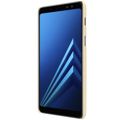 Samsung Galaxy A8+ 2018 (A730F) Nillkin Frosted Shield auksinis plastikinis dėklas + apsauginė ekrano plėvelė / Priedai.lt
