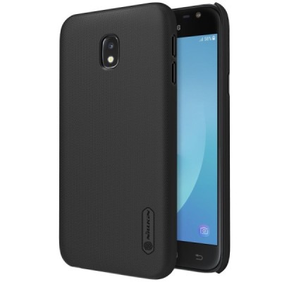Samsung Galaxy J3 2017 (J330) Nillkin Frosted Shield juodas plastikinis dėklas + apsauginė ekrano plėvelė / Priedai.lt