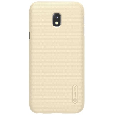 Samsung Galaxy J3 2017 (J330) Nillkin Frosted Shield auksinis plastikinis dėklas + apsauginė ekrano plėvelė / Priedai.lt