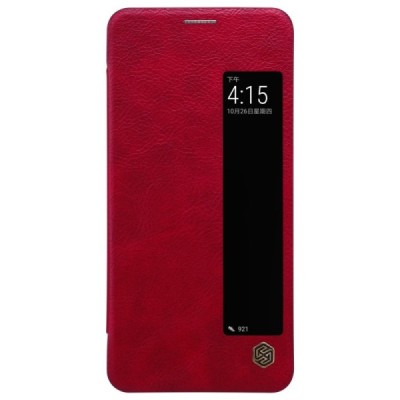 Prabangus „Nillkin“ Qin serijos raudonas odinis atverčiamas Huawei Mate 10 Pro dėklas / Priedai.lt