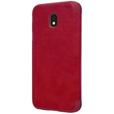 Prabangus „Nillkin“ Qin serijos raudonas odinis atverčiamas Samsung Galaxy J3 2017 (J330) dėklas / Priedai.lt