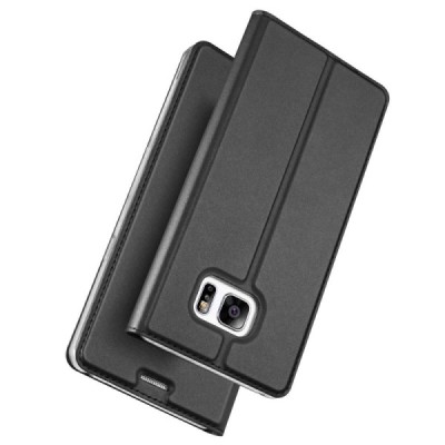 „Dux Ducis“ Skin serijos Samsung Galaxy S7 Edge (G935) juodas odinis atverčiamas dėklas / Priedai.lt