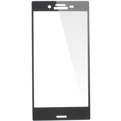 Sony Xperia X Compact „Calans“ 9H Tempered Glass sustiprintos apsaugos juodas pilnai dengiantis apsauginis ekrano stiklas 0,2 mm