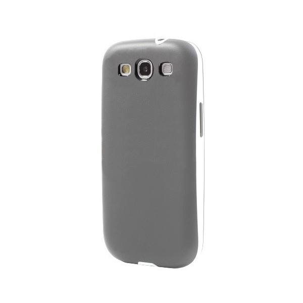 Kõva silikoon (TPU) kaaned plastikraamiga - hall (Galaxy S3)