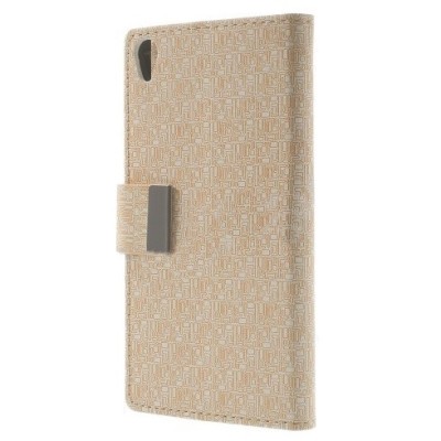 „Pattern“ serijos Sony Xperia Z3 baltas odinis atverčiamas dėklas / Priedai.lt