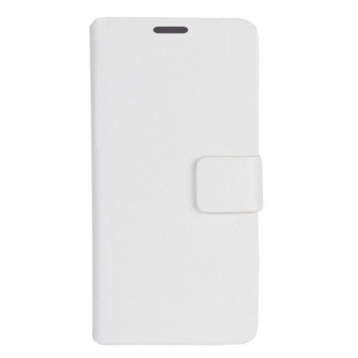 Huawei Ascend P6 atverčiamas baltos spalvos odinis dėklas - piniginė / Priedai.lt