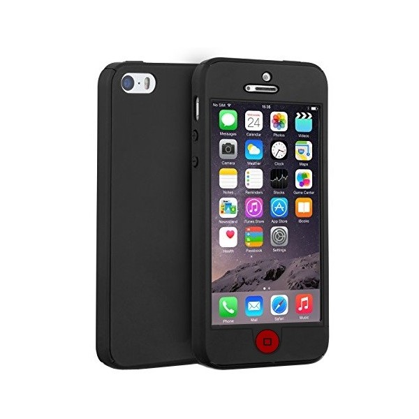 Täielik katvus TPU kaaned - must (iPhone 5 / 5S / SE 2016)