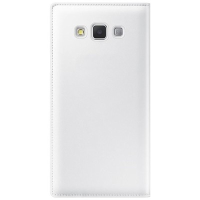 Samsung Galaxy A7 (A700) atverčiamas baltas odinis dėklas su langeliu / Priedai.lt