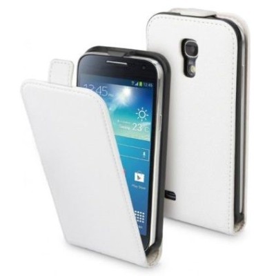 Klasikinis baltas odinis atverčiamas Samsung Galaxy S4 mini dėklas (dėkliukas) / Priedai.lt