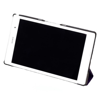 Sony Xperia Z3 Tablet Compact atverčiamas raudonas odinis dėklas (sulankstomas) / Priedai.lt