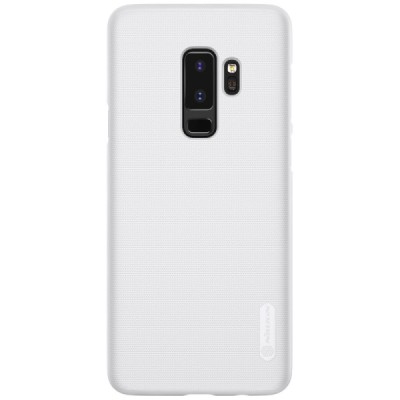 Samsung Galaxy S9+ (G965) Nillkin Frosted Shield baltas plastikinis dėklas + apsauginė ekrano plėvelė / Priedai.lt