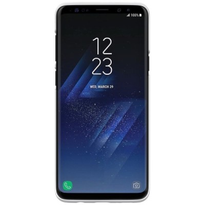 Samsung Galaxy S9+ (G965) Nillkin Frosted Shield baltas plastikinis dėklas + apsauginė ekrano plėvelė / Priedai.lt