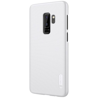 Samsung Galaxy S9+ (G965) Nillkin Frosted Shield baltas plastikinis dėklas + apsauginė ekrano plėvelė / Priedai.lt