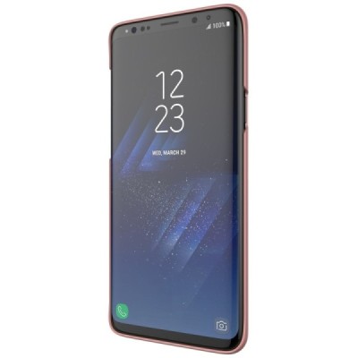 Samsung Galaxy S9+ (G965) Nillkin Frosted Shield rožinis plastikinis dėklas + apsauginė ekrano plėvelė / Priedai.lt