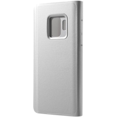 Samsung Galaxy S9 (G960) plastikinis atverčiamas sidabrinis dėklas / Priedai.lt