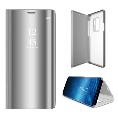 Samsung Galaxy S9+ (G965) plastikinis atverčiamas sidabrinis dėklas / Priedai.lt