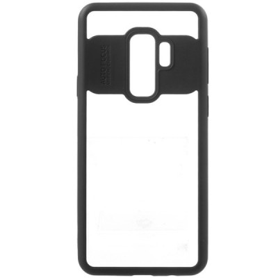 Samsung Galaxy S9+ (G965) skaidrus juodos spalvos apvadais kieto silikono (TPU) dėklas / Priedai.lt