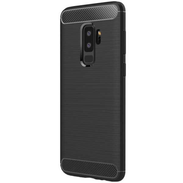 „Carbon“ Kõva silikoon (TPU) kaaned - must (Galaxy S9+)