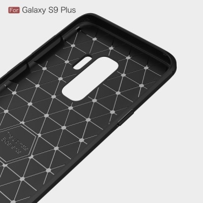 Samsung Galaxy S9+ (G965) „Carbon“ kieto silikono TPU juodas dėklas - nugarėlė / Priedai.lt