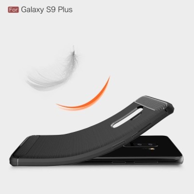 Samsung Galaxy S9+ (G965) „Carbon“ kieto silikono TPU juodas dėklas - nugarėlė / Priedai.lt