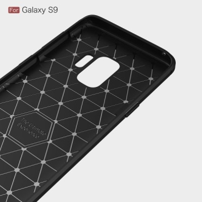 Samsung Galaxy S9 (G960) „Carbon“ kieto silikono TPU juodas dėklas - nugarėlė / Priedai.lt