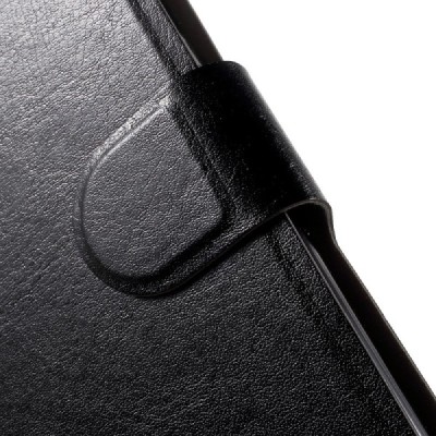 HTC One X10 atverčiamas juodas odinis dėklas - piniginė / Priedai.lt