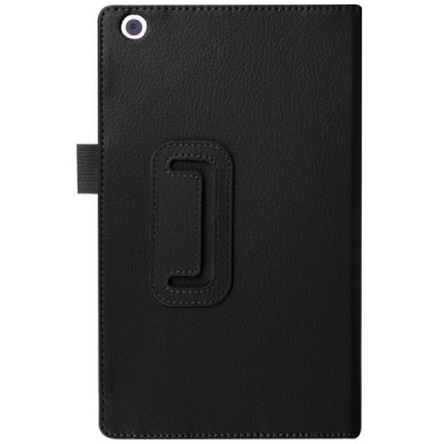 Lenovo Tab2 A8-50 (Tab3 8.0) atverčiamas Litchi juodas odinis dėklas - knyguė / Priedai.lt