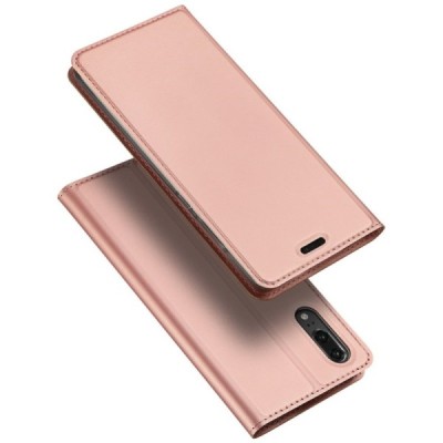 „Dux Ducis“ Skin serijos Huawei P20 rožinis odinis atverčiamas dėklas / Priedai.lt