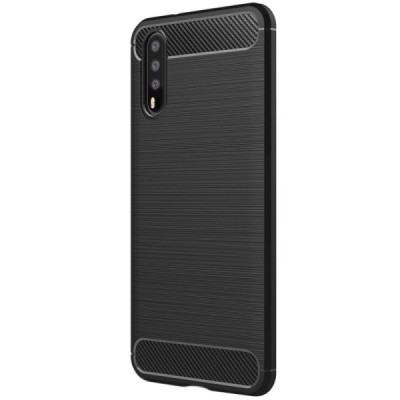 Huawei P20 „Carbon“ kieto silikono TPU juodas dėklas - nugarėlė / Priedai.lt