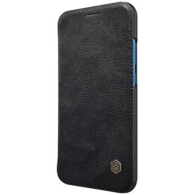 Prabangus „Nillkin“ Qin serijos juodas odinis atverčiamas Huawei P20 Lite (Nova 3e) dėklas - knygutė / Priedai.lt