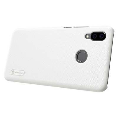 Nillkin Frosted Shield Huawei P20 Lite (Nova 3e) baltas plastikinis dėklas + apsauginė ekrano plėvelė / Priedai.lt
