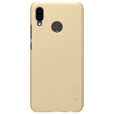 Nillkin Frosted Shield Huawei P20 Lite (Nova 3e) auksinis plastikinis dėklas + apsauginė ekrano plėvelė / Priedai.lt