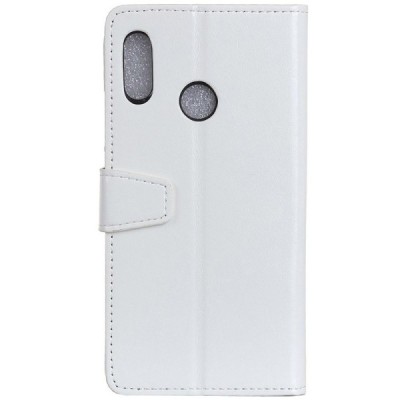 Huawei P20 Lite (Nova 3e) atverčiamas baltas odinis dėklas, knygutė - piniginė / Priedai.lt