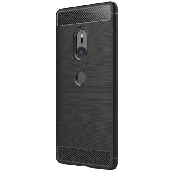 „Carbon“ Kõva silikoon (TPU) kaaned - must (Xperia XZ2)