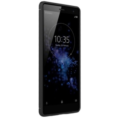 Sony Xperia XZ2 „Carbon“ kieto silikono TPU juodas dėklas - nugarėlė / Priedai.lt