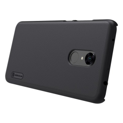 Xiaomi Redmi 5 Plus Nillkin Frosted Shield juodas plastikinis dėklas + apsauginė ekrano plėvelė / Priedai.lt