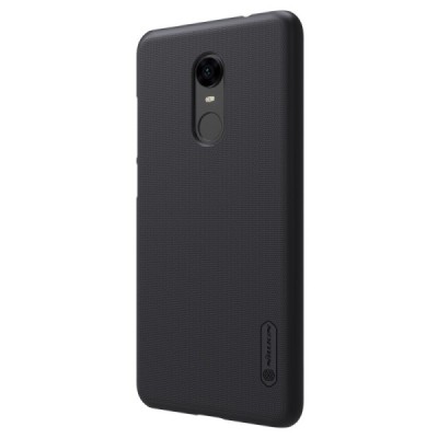 Xiaomi Redmi 5 Plus Nillkin Frosted Shield juodas plastikinis dėklas + apsauginė ekrano plėvelė / Priedai.lt