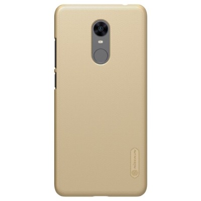 Xiaomi Redmi 5 Plus Nillkin Frosted Shield auksinis plastikinis dėklas + apsauginė ekrano plėvelė / Priedai.lt