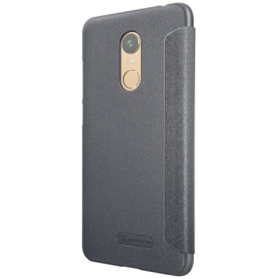 Xiaomi Redmi 5 Plus pilkas odinis atverčiamas Nillkin Sparkle dėklas / Priedai.lt
