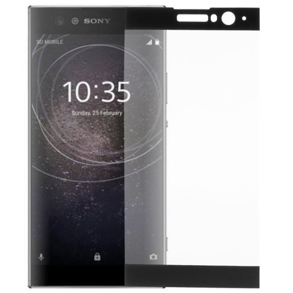 „Calans“ Tempered Glass täielik katvus kaitsev ekraaniklaas 0.2 mm - must (Xperia XA2)