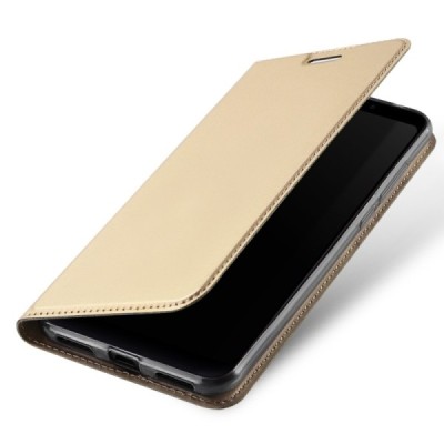 „Dux Ducis“ Skin serijos Xiaomi Redmi 5 Plus auksinis odinis atverčiamas dėklas / Priedai.lt